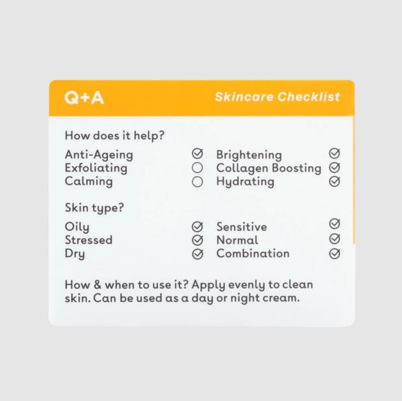 Освітлюючий крем для обличчя з вітаміном С Q+A Vitamin C Radiance Face Cream (50 g) | Зображення 3
