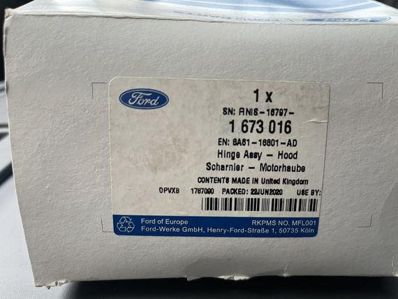 Ford Fiesta 2008-2017 петля капота (ORIGIANL) левая, 1673016 | Зображення 1