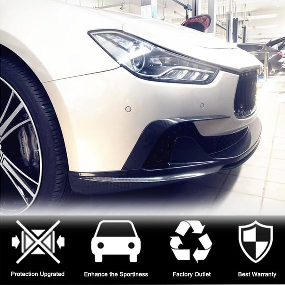 Накладки на передній бампер (для Base/S/S Q4 2013-2017, Карбон) для Maserati Ghibli рр | Зображення 1