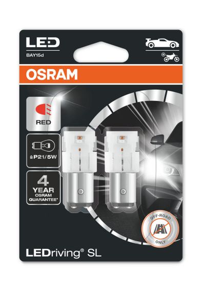 Комплект светодиодных ламп OSRAM LEDriving SL 7528DRP-02b P21/5W 12V BAY15d RED | Зображення 2