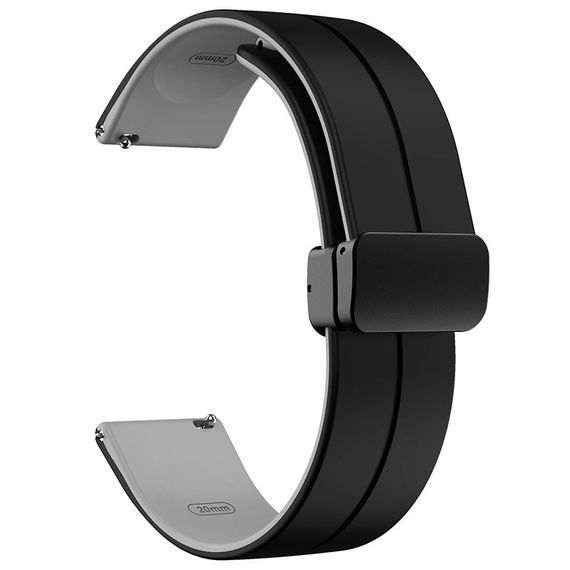 Силіконовий ремінець Classy для Smart Watch 20mm Black / Grey | Зображення 1