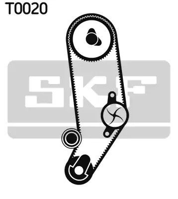 Помпа + комплект ременя ГРМ VW PASSAT, AUDI QUATTRO, SKF (VKMC01031) | Зображення 1