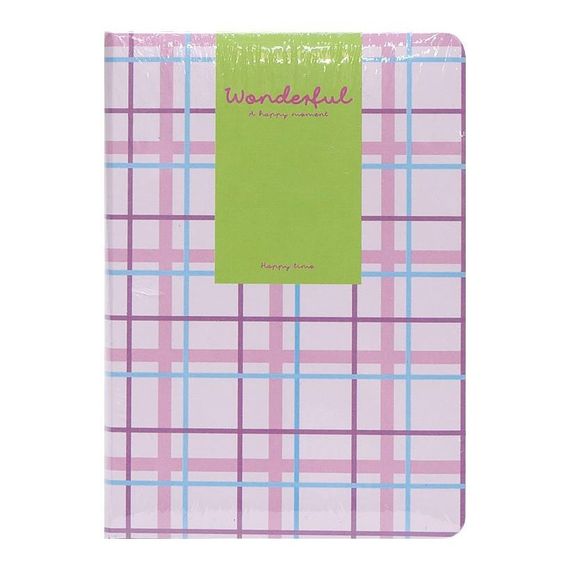Блокнот A6 "Wonderful" 6701-1 твердый переплет, 2 закладки и 2 резинки для ручек 80 листов 10х14,5 см  Розовый