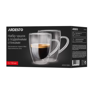 Набір чашок Ardesto BH 150 мл 2 шт прозорий (AR2615BH) | Зображення 3