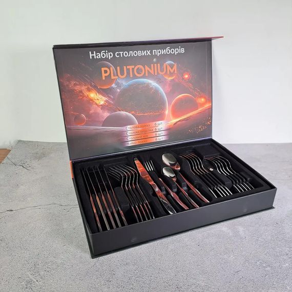 Набір столових приладів Gusto Plutonium GT-SFKS02-24 24 предмети сріблясті | Зображення 5