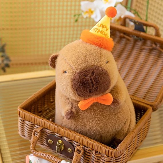 Коллекционная Плюшевая Игрушка Капибара Мягкая с Колпаком на Голове 23 см | Зображення 2