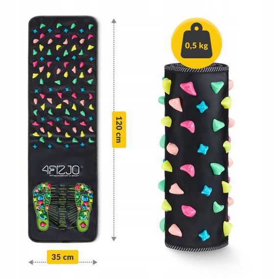 Килимок ортопедичний 4FIZJO 120 x 35 см з каменями для масажу ніг Black (P-5905973403160) | Зображення 1