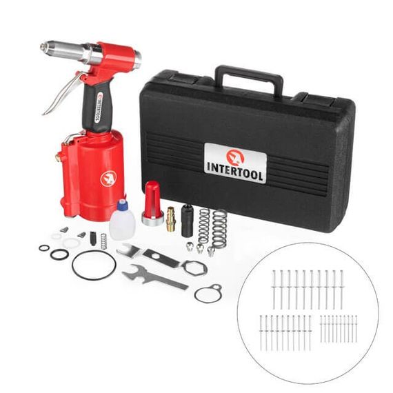 Пістолет заклепувальний пневматичний, аксесуари, кейс INTERTOOL PT-1304 | Зображення 5