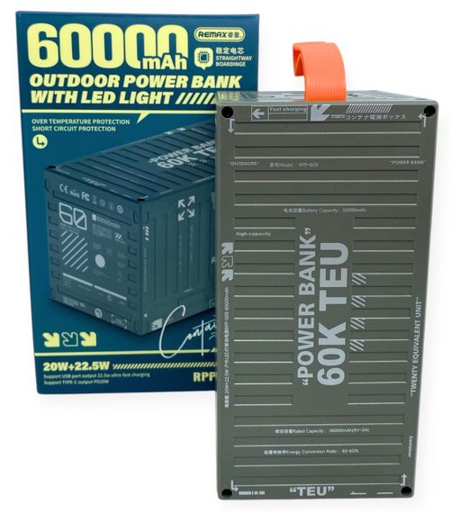 Power Bank 60000 mAh 22,5 W Remax RPP-609 реальна ємність, швидка зарядка, зовнішній акумулятор павербанк