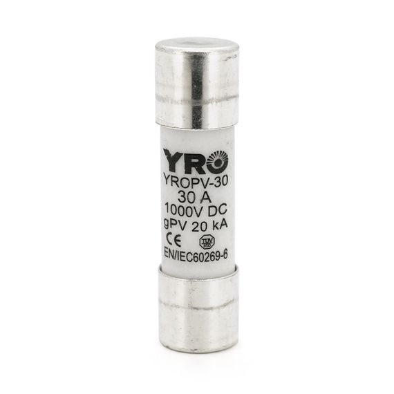 Плавкий запобіжник YROPV-30, 30A, 1000Vdc, 10×38mm, постійна напруга, 10 штук в упаковці, ціна за 1 штуку