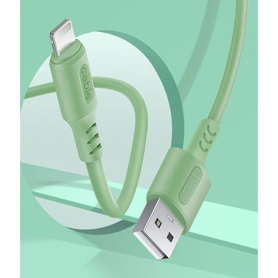 Дата кабель USB 2.0 AM to Micro 5P 1.0m soft silicone green ColorWay (CW-CBUM042-GR) | Зображення 2