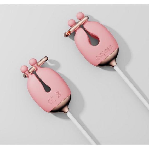 Набір затискачі для сосків з вібрацією та нашийник з повідцем Qingnan No.2, рожевий sexstyle | Зображення 1