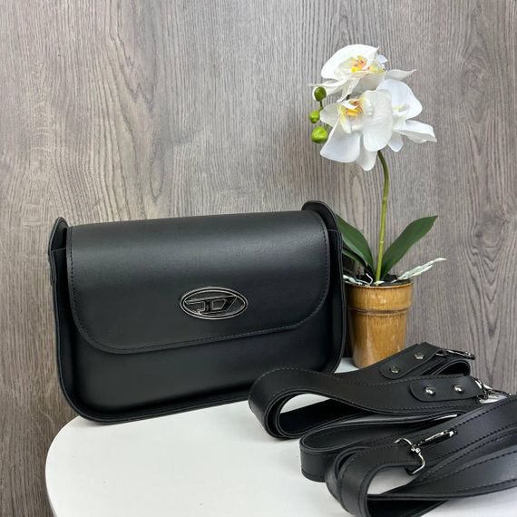 Сумка жіноча через плече крос-боді маленька чорна стильна (1532) | Зображення 1
