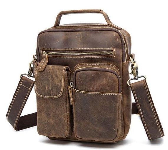Сумка мужская Crazy horse Vintage 14692 Коричневая | Зображення 1