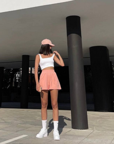 Женские трендовые трикотажные свободные шорты GF034 цвет розовый, размер 44/46