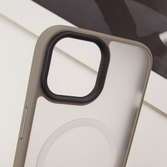 TPU+PC чохол Blueo Skin Friendly Frosted with MagSafe для Apple iPhone 15 (6.1") Сірий | Зображення 3