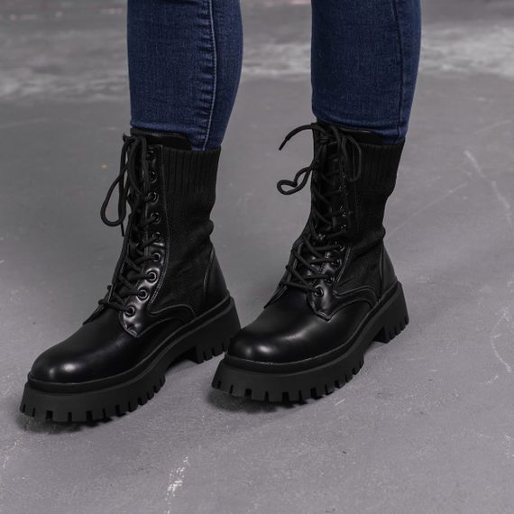 Ботинки женские Fashion Horseshoe 3368 39 размер 25 см Черный | Зображення 5