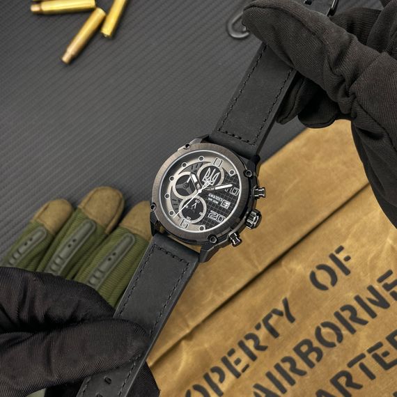 Чоловічий годинник Awarder 016 Тризуб срібло All Black | Зображення 2