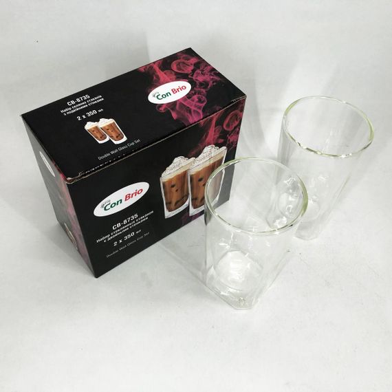 Чашка с двойными стенками для кофе Con Brio CB-8735-2, Чашка с двойным дном для латте NR-77 | Зображення 3