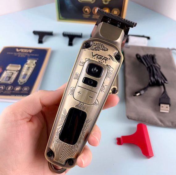Тример V-265 з 4 насадками, 1600mAh, 8000 RPM, LED дисплей XPRO (46074-V-265_581) | Зображення 4