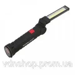Аккумуляторный фонарь лампа светильник WORKLIGHT W-52 складной (от USB/с МАГНИТОМ/с КРЮЧКОМ) | Зображення 2