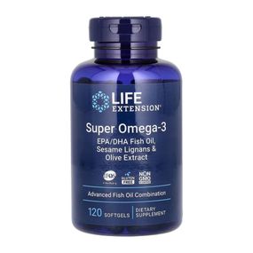 Super Omega-3 EPA/DHA Fish Oil Sesame Lignans &amp; Olive Extract - 120 softgels