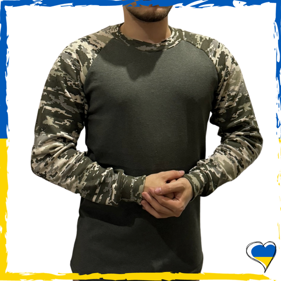 Реглан хакі, піксель. Кофта тактична на флісі. Кофта тепла військова XS-2XL