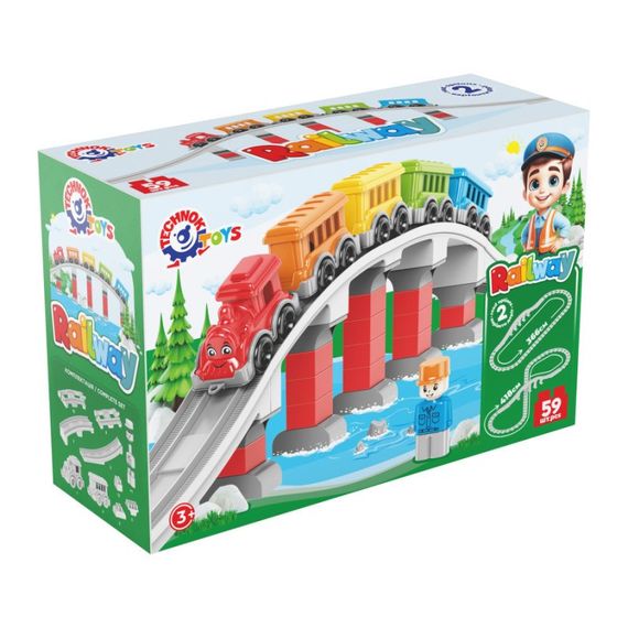 Детский набор конструктора "Железная дорога" 1300TXK 59 деталей