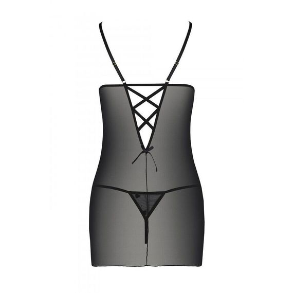Сорочка з вирізами на грудях + стрінги LOVELIA CHEMISE black XXL/XXXL - Passion | Зображення 5