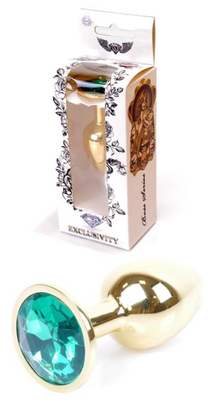Анальний затор Boss Series - Jewellery Gold PLUG Green S, BS6400024 sexstyle
