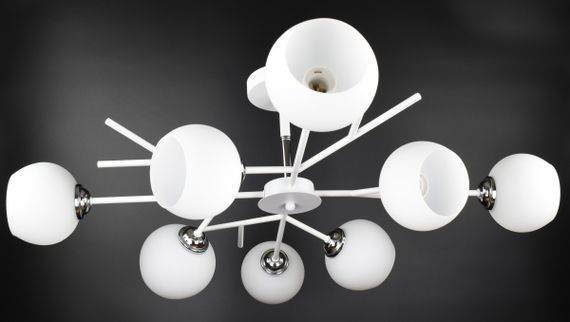 Люстра стельова на 8 лампочок 27079 Білий 34х85х85 см.