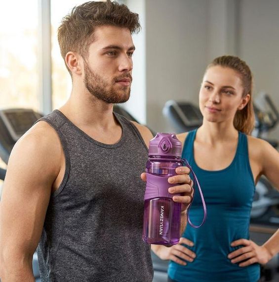 Спортивная бутылка для воды KANGZYUAN 450 мл фиолетовая, тритановая (BPA Free) | Зображення 4