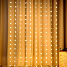 Гірлянда штора Зірочки USB 3*2м SF-57 Теплий білий