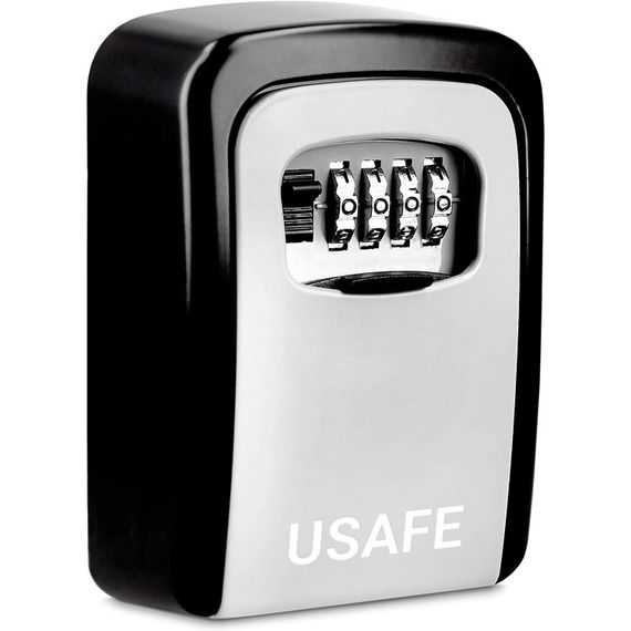 Антивандальний зовнішній міні сейф для ключів uSafe KS-04, з кодовим замком, настінний, Сірий | Зображення 1
