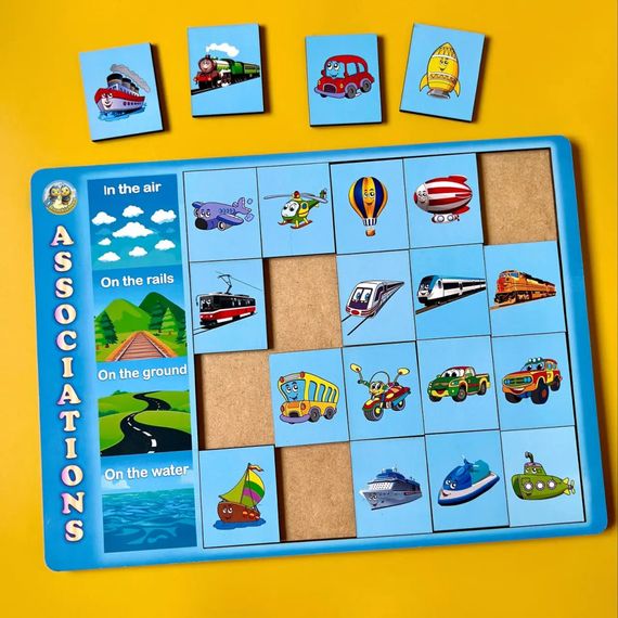 Деревянный пазл-вкладыш "Виды транспорта" Ubumblebees (ПСД096) PSD096 сортер-ассоциации | Зображення 2