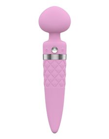 Вібромасажер 2в1 PILLOW TALK - Sultry Pink, класичний масажер і вібратор з ротацією, підігрів