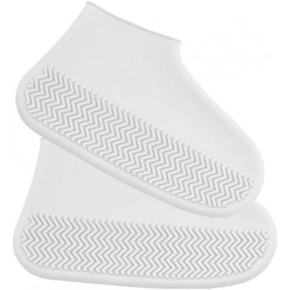 Багаторазові бахіли-чохли L (41-45 розмір) для взуття силіконові від води та бруду. Колір: білий | Зображення 8