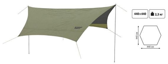 Тент туристичний зі стійками Tramp Lite Tent Зелений TLT-034