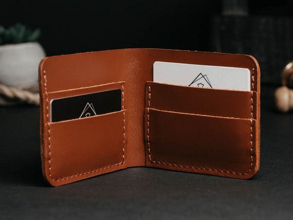 Шкіряний біфолд Skin and Skin Slim 11.5х9 см Коньячний (SW03CO) | Зображення 9