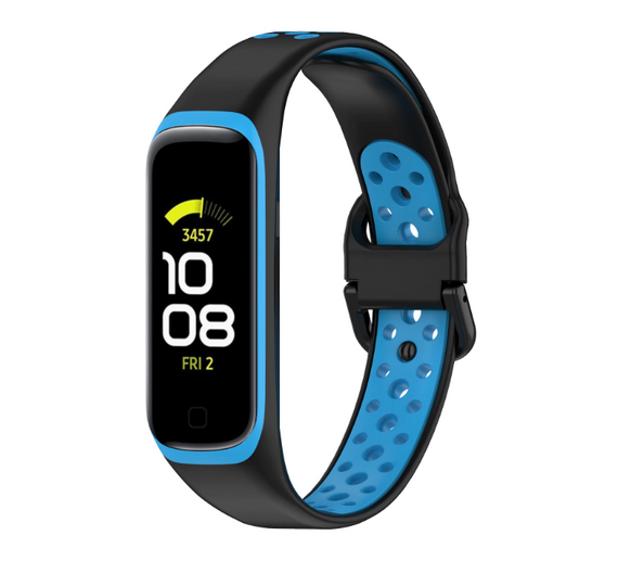 Силиконовый ремешок Primo Perfor Sport для фитнес-браслета Samsung Galaxy Fit 2 (SM-R220) - Black&Blue | Зображення 1