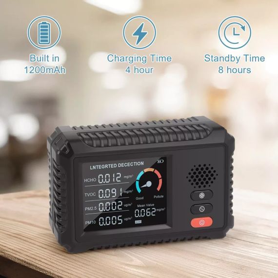 Монитор качества воздуха PM2.5/PM10 – детектор формальдегида и TVOC | Зображення 2