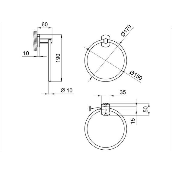 Тримач для рушника Qtap Liberty D 160 мм QTLIBCRM1160 Chrome | Зображення 1