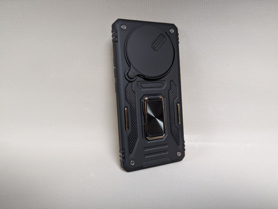 Xiaomi Redmi Note 14 Pro 4G ЧЕРНЫЙ противоударный Чехол накладка Ring Magnet Camera slide с кольцом