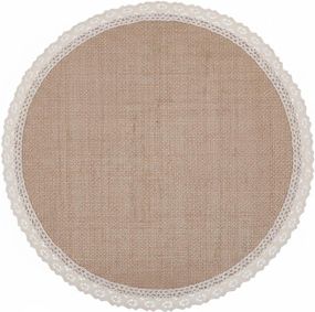 Набір 6 льняних підтарельників "Natural Lace" Ø38см, круглі