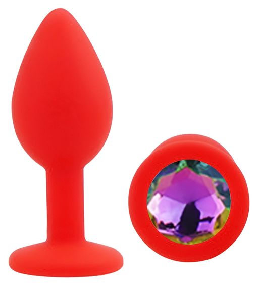Силіконова анальна пробка EGZO - Silicone Red Round Plug Rainbow, size S Sex Aura | Зображення 1