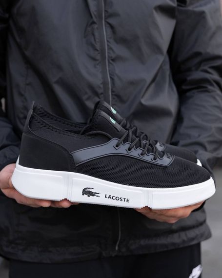 Кросівки літні Lacoste сітка колір: чорний - білий | Зображення 2