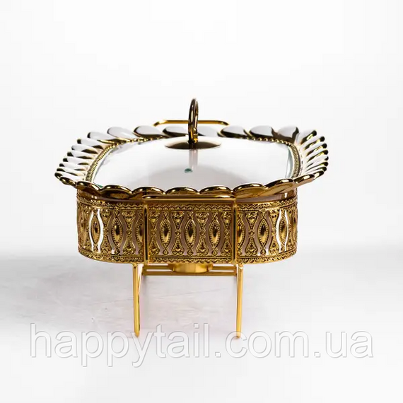 Мармітниця порцелянова Tiffany 1 л квадратна на металевій підставці з підігрівом 28х23х7 см SX42-1 | Зображення 3