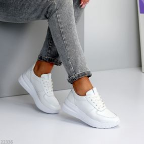Базовые белые кожаные кроссовки натуральная кожа, модель в ассортименте 37