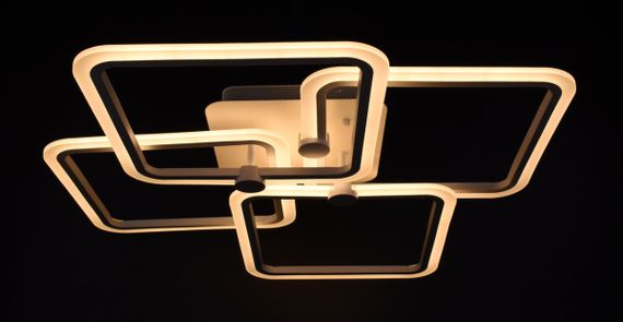 Люстра світлодіодна стельова LED світильник для квартири на стелю лед з пультом 25984 Білий 11х64х64 см. | Зображення 2