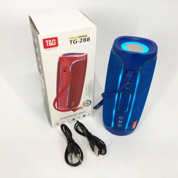 Портативная Bluetooth колонка с LED подсветкой TG288 беспроводная колонка портативная мощная. Цвет: синий | Зображення 7